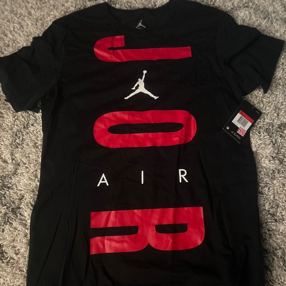 Jordan Black and Red Short Sleeve Tee